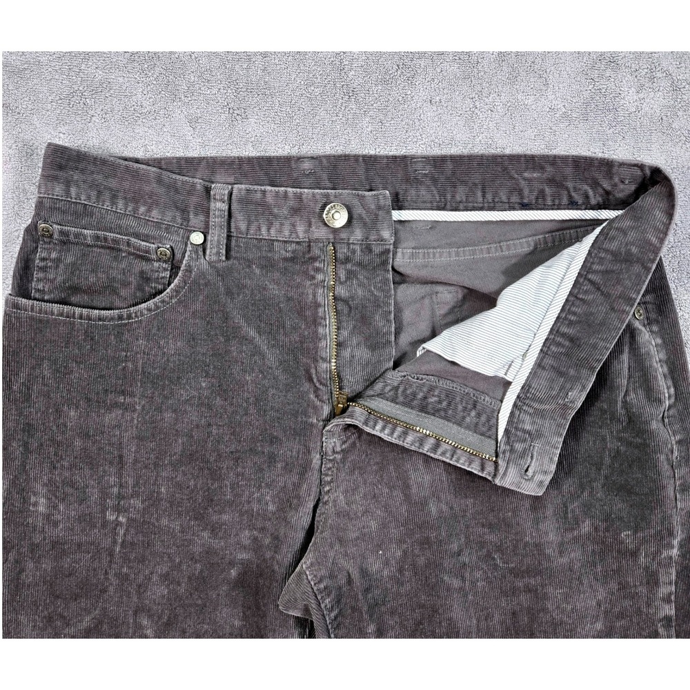 Brooks Brothers Slim Fit Corduroy Pants Mens 33x32 Gray Stretch Casual Cords - Picture 9 of 16